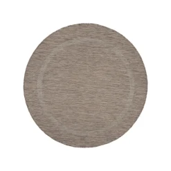 Relax Rund Udendørs tæppe Ensfarvet - Brun