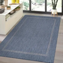 Relax Udendørs tæppe Ensfarvet - Blå