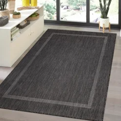 Relax Udendørs Tæppeløber Ensfarvet - Sort