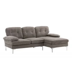 Remis 3 personers chaiselongsofa - Krom og Mørkegrå