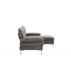 Remis 3 personers chaiselongsofa - Krom og Mørkegrå