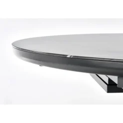 RICARDO Spisebord med udtræk, - top - Grå marmor, ben - MørkeGrå