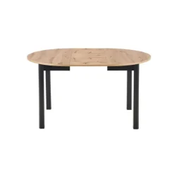 RINGO Rundt spisebord med udtræk 102cm udvides til 142cm - kunstig eg / Sort