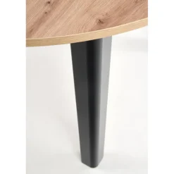 RINGO Rundt spisebord med udtræk 102cm udvides til 142cm - kunstig eg / Sort