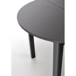 RINGO Rundt spisebord med udtræk 102cm udvides til 142cm - Sort