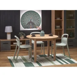 RINGO Rundt spisebord med udtræk 102cm udvides til 142cm - Håndværk eg