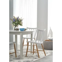 RINGO Rundt spisebord med udtræk 102cm udvides til 142cm - Hvid