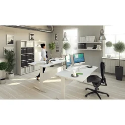 Rio hæve/sænke skrivebord 150 cm - Hvid