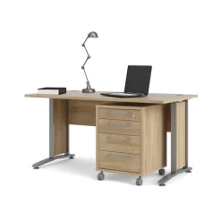 Rio skrivebord 150cm med skuffesektion Eg struktur