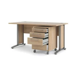 Rio skrivebord 150cm med skuffesektion Eg struktur