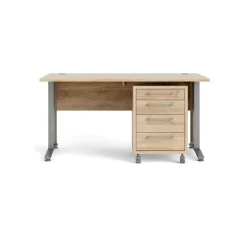 Rio skrivebord 150cm med skuffesektion Eg struktur