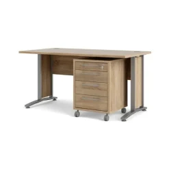 Rio skrivebord 150cm med skuffesektion Eg struktur