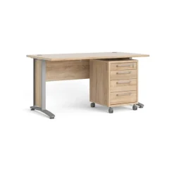 Rio skrivebord 150cm med skuffesektion Eg struktur