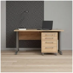 Rio skrivebord 150cm med skuffesektion Eg struktur