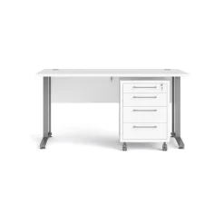 Rio skrivebord 150cm med skuffesektion Hvid