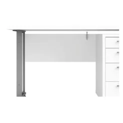 Rio skrivebord 150cm med skuffesektion Hvid