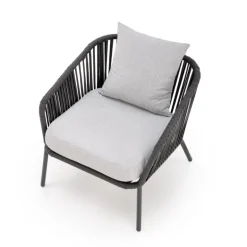 ROCCA havesæt (sofa + 2 stole + kaffebord), MørkeGrå / lyseGrå