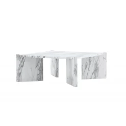 Rogaland Sofabord 100x100cm - Hvid Marmorlook