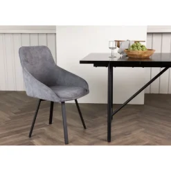 Rosie Spisebordsstol - Sort og Grå