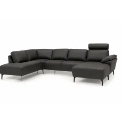 Roskilde Hjørnesofa med chaiselong Sort - Højrevendt