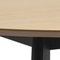 Roxby Spisebord acryl lak egefiner, Stel mat sort Ø105cm