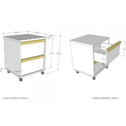 Rullebord til computer – London computervogn, hvid