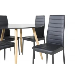 Rundt Ø100cm Spisebordssæt Plaza med stole Slim
