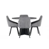 Rundt Spisebordssæt Bootcut med stole Rosie - Sort og Grå