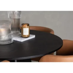 Rundt Spisebordssæt Bootcut med stole Simrishamn - Sort og Brun