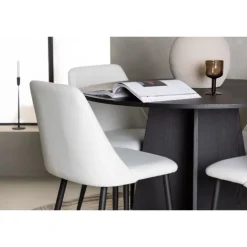 Rundt Spisebordssæt Bootcut med stole Night - Sort og Hvid