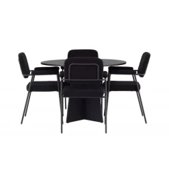 Rundt Spisebordssæt Bootcut med stole Yesterday - Sort