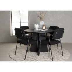 Rundt Spisebordssæt Bootcut med stole Yesterday - Sort