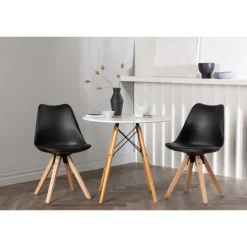 Rundt Spisebordssæt Danburi med Zeno stole - Sort og Hvid