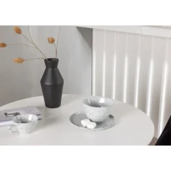 Rundt Spisebordssæt Danburi med Zeno stole - Sort og Hvid