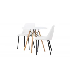 Rundt Spisebordssæt Danburi med stole Night - Hvid