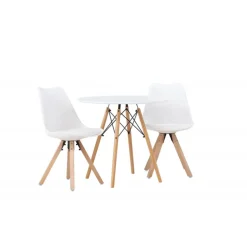 Rundt Spisebordssæt Danburi med stole Zeno - Hvid