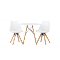 Rundt Spisebordssæt Danburi med stole Zeno - Hvid