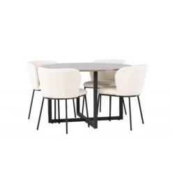 Rundt Spisebordssæt Durango med stole Edina