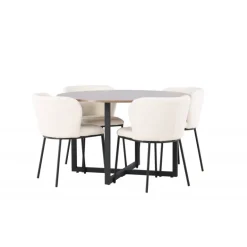 Rundt Spisebordssæt Durango med stole Edina