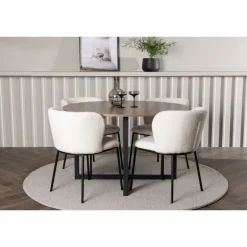 Rundt Spisebordssæt Durango med stole Edina