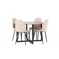 Rundt Spisebordssæt Durango med stole Polar