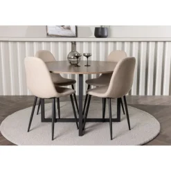 Rundt Spisebordssæt Durango med stole Polar
