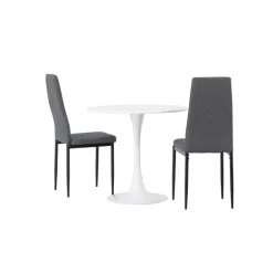 Rundt Spisebordssæt Hamden med 2 stole Petra