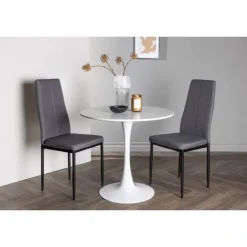 Rundt Spisebordssæt Hamden med 2 stole Petra