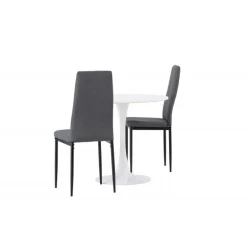 Rundt Spisebordssæt Hamden med 2 stole Petra