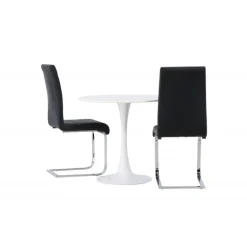 Rundt Spisebordssæt Hamden med 2 stole Tempo