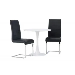 Rundt Spisebordssæt Hamden med 2 stole Tempo