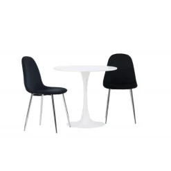 Rundt Spisebordssæt Hamden med 2 stole Polar