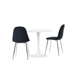 Rundt Spisebordssæt Hamden med 2 stole Polar