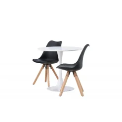 Rundt Spisebordssæt Hamden med 2 stole Zeno